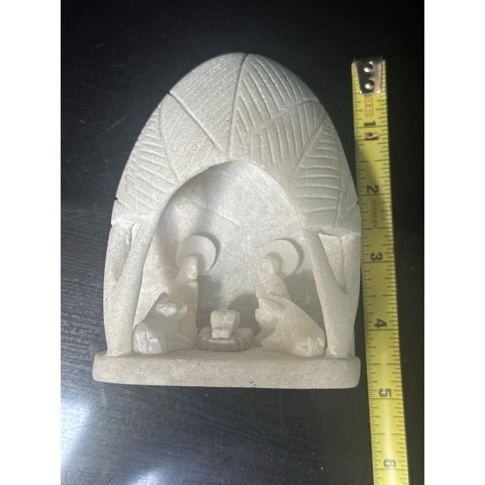 Huamanga Hand Carved Soap Stone Miniature Nativity Scene Made in Peru